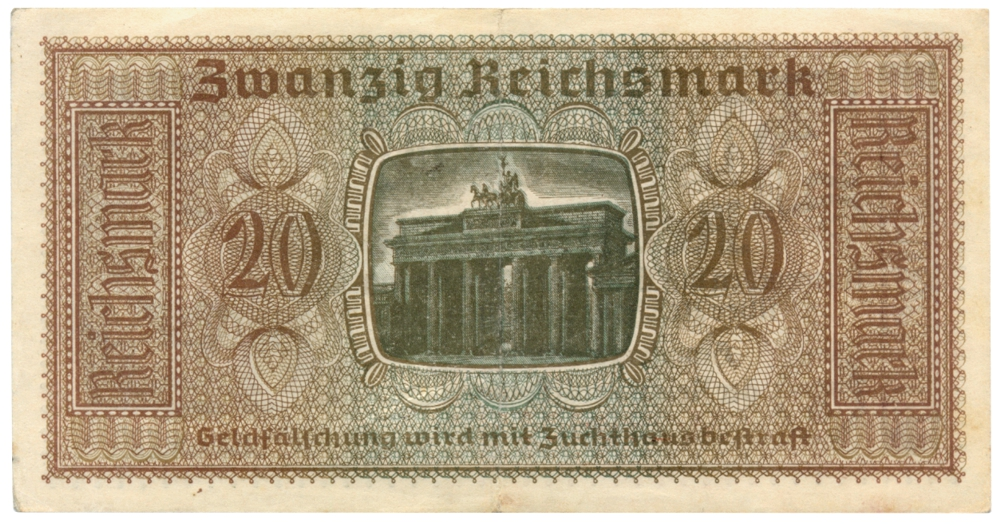 Billete Alemania 20 Reichsmark 1940-1945 3er Reich Durero  - Numisfila