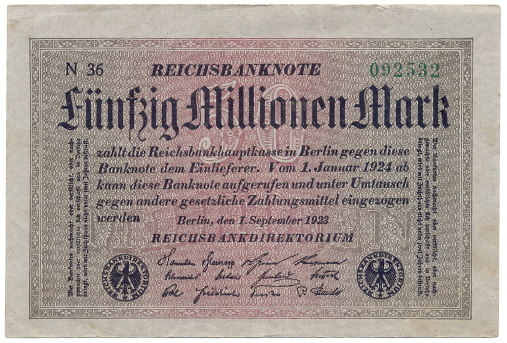 Billete Alemania Weimar 50.000.000 Marks 1923  - Numisfila