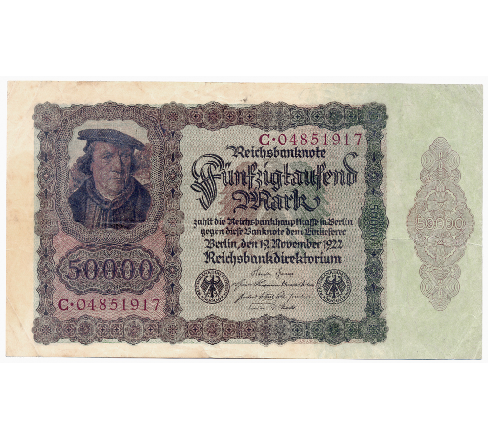 Billete Alemania Weimar 50000 Marcos 1922 Burgermaster  - Numisfila