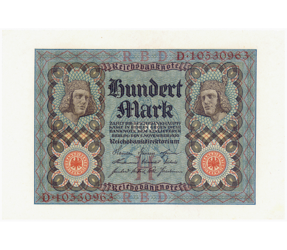 Billete Alemania Weimar 100 Marcos 1920 Jinete de Bamberg - Numisfila