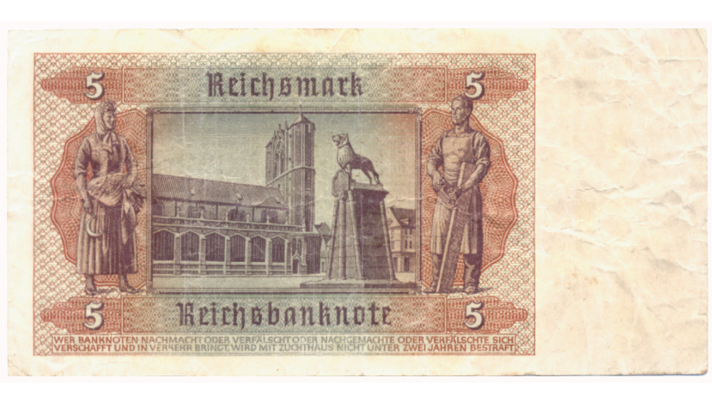 Billete Alemania 5 Reichsmark 1942 Reichsbanknote  - Numisfila