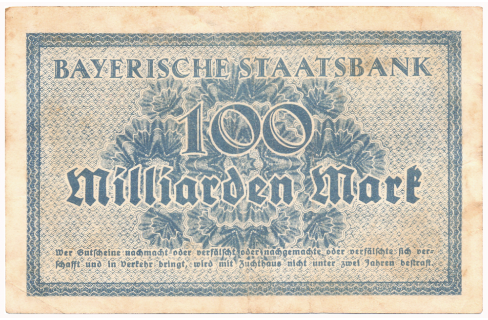 Billete Alemania Notgeld 100 Millardos 1923 Estado federado de Baviera   - Numisfila