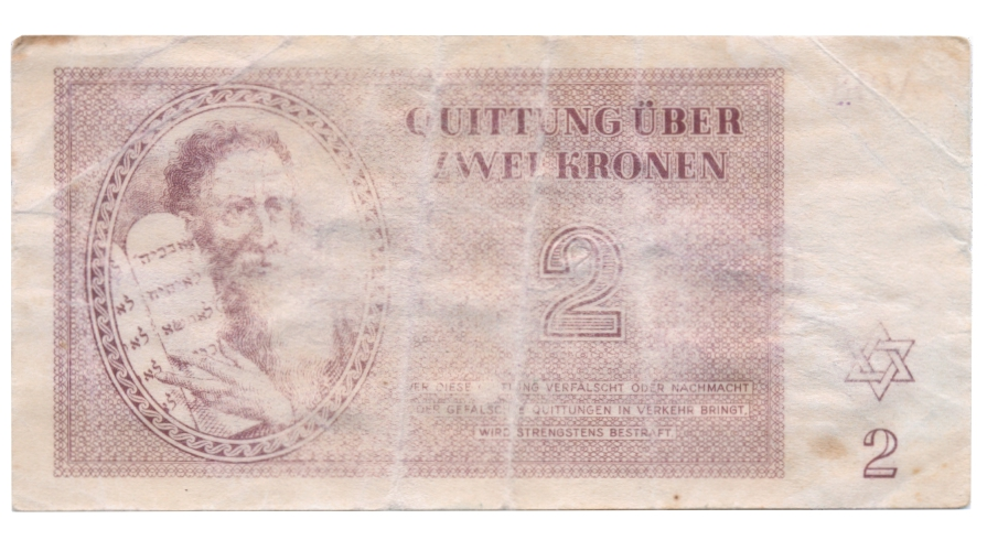 República Checa Billete 2 Kronen 1943 Cupón de Confinamiento Alemania Campo de Concentración  - Numisfila