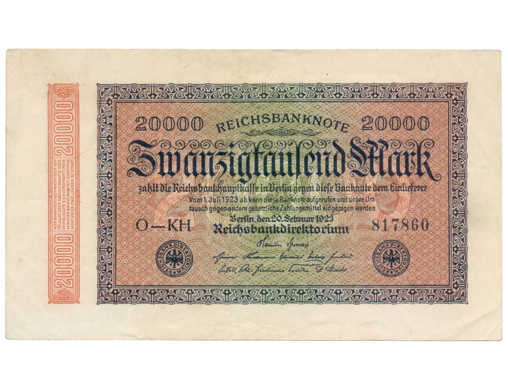 Billete Alemania 20.000 Mark 1923 República Weimar - Numisfila