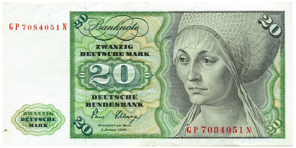 Billete Alemania 20 Deutsche Mark 1980 - Elsbeth Tucher  - Numisfila
