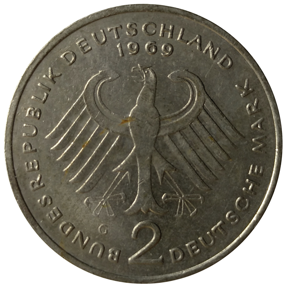 Moneda Alemania 2 Mark 1969  - Numisfila