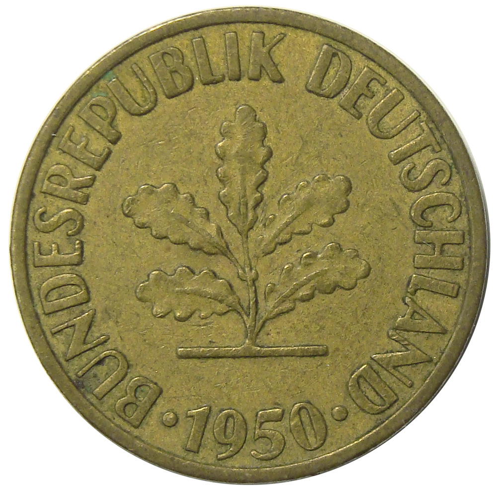 Moneda Alemania Federal 10 Pfennig 1950  - Numisfila