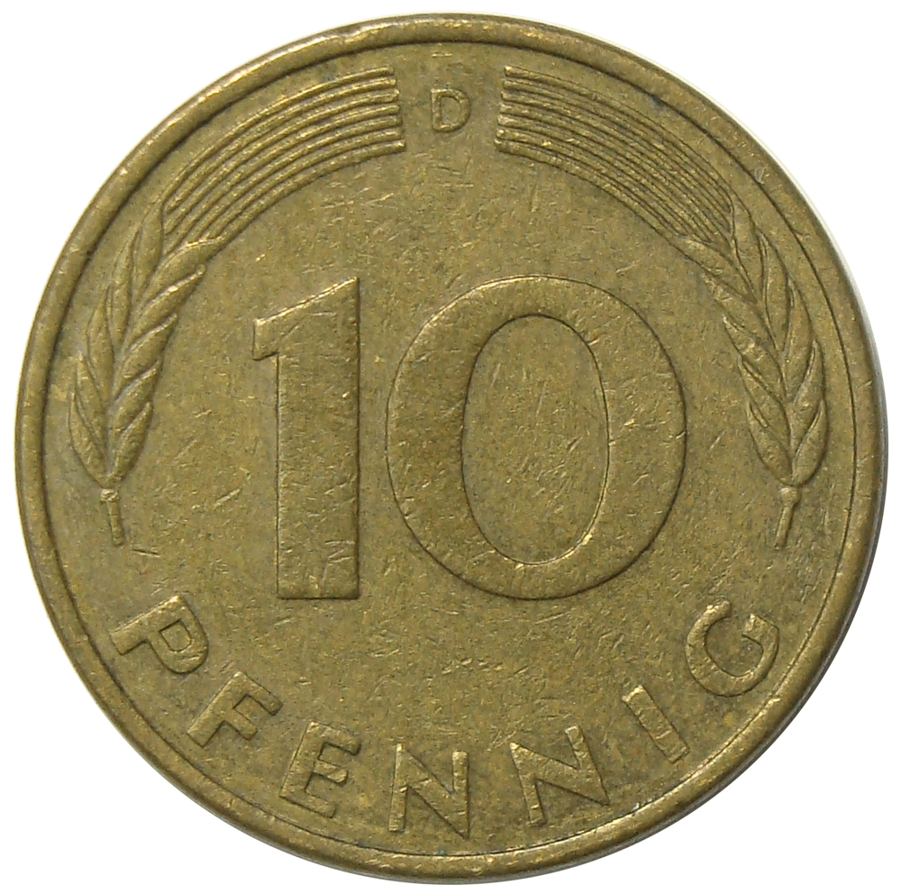Moneda Alemania Federal 10 Pfennig 1971 -1996  - Numisfila