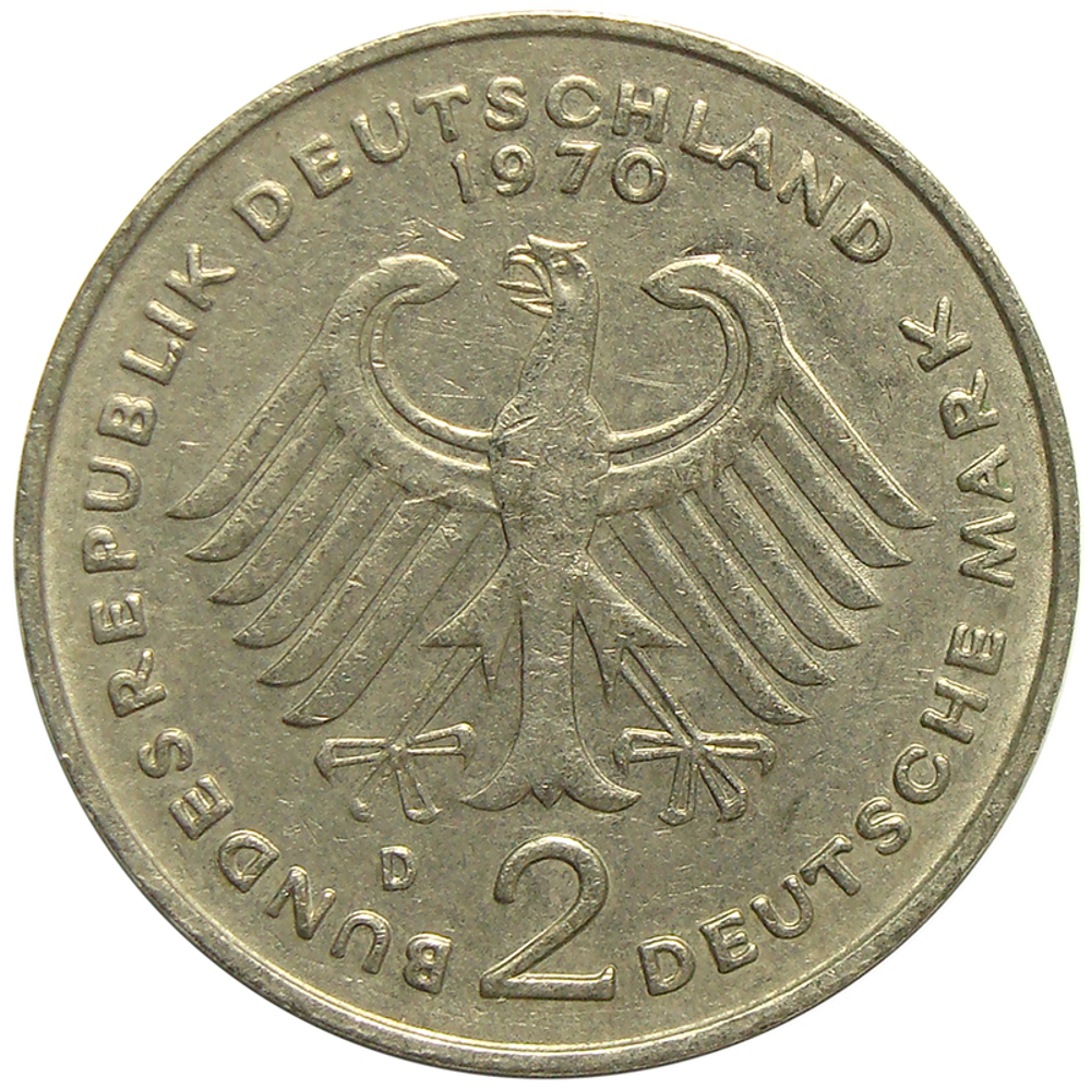 Moneda Alemania Federal 2 Marcos 1970-1987  - Numisfila