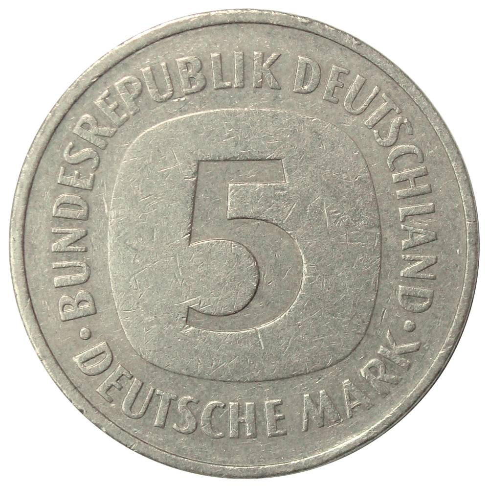 Moneda Alemania Federal 5 Marcos 1975-2001  - Numisfila