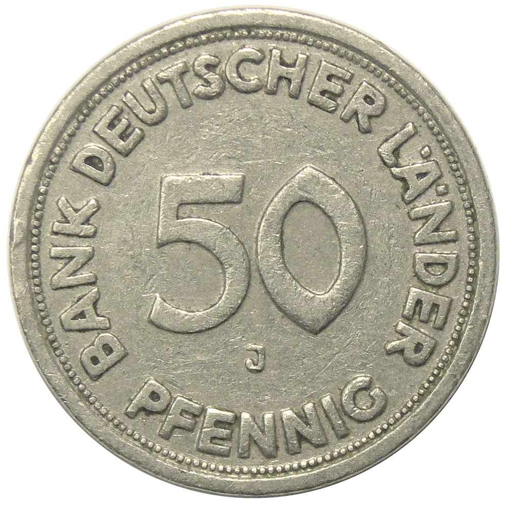 Moneda Alemania Federal 50 Pfennig 1949-1950   - Numisfila
