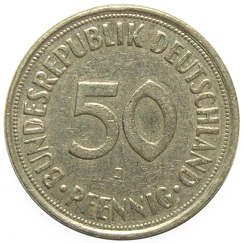 Moneda Alemania Federal 50 Pfennig 1950-71   - Numisfila