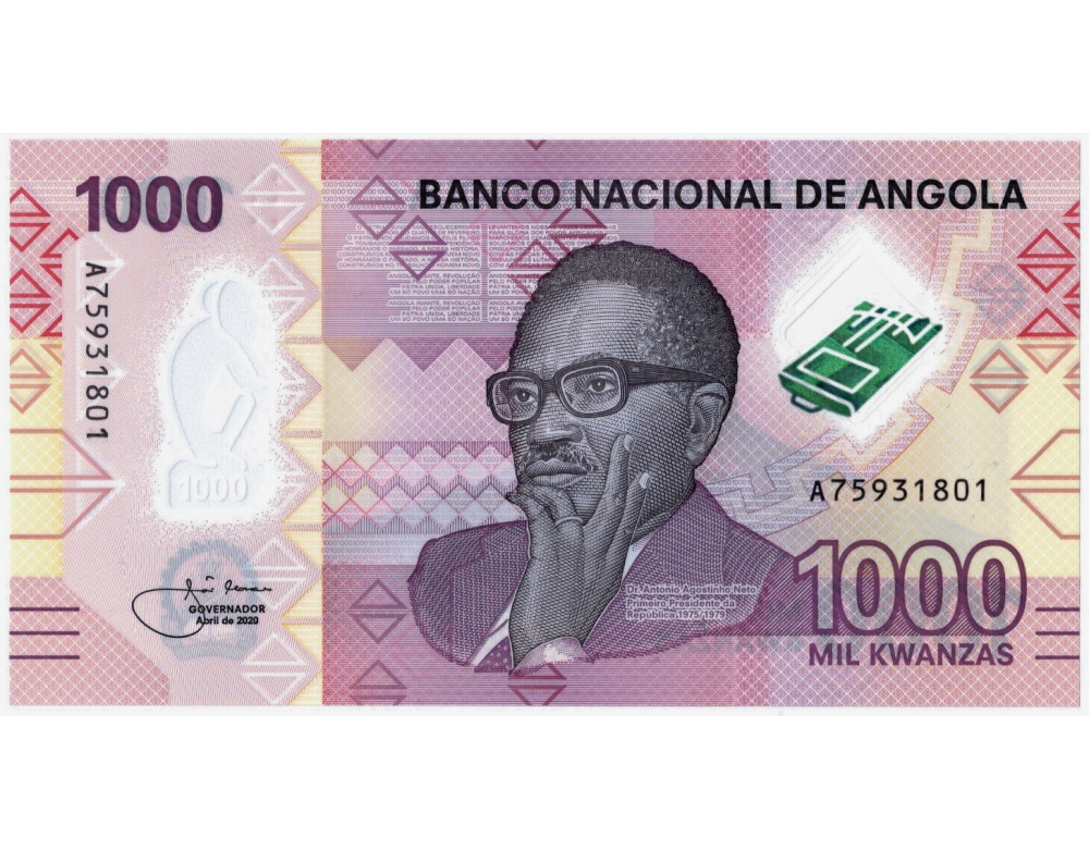 Billete Plástico Angola 1000 Kwanzas 2020   - Numisfila