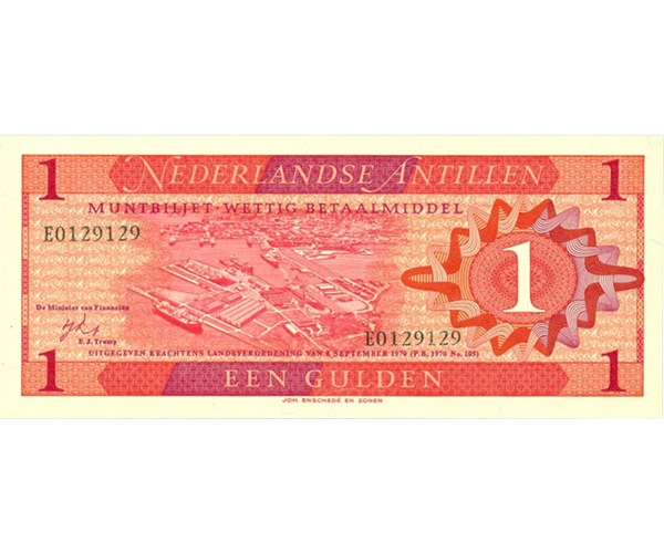 Billete Antillas Holandesas 1 Gulden 1970  - Numisfila