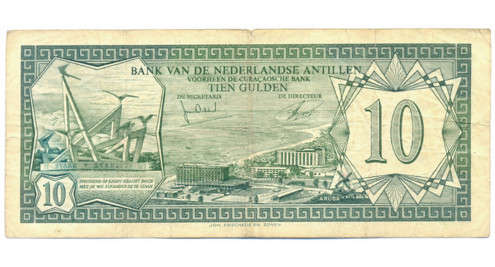 Billete Antillas Holandesas 10 Gulden 1972  - Numisfila