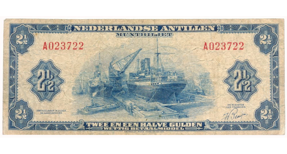 Billete Antillas Holandesas 2½ Gulden 1955 Reina Juliana (1948-1980) - Numisfila