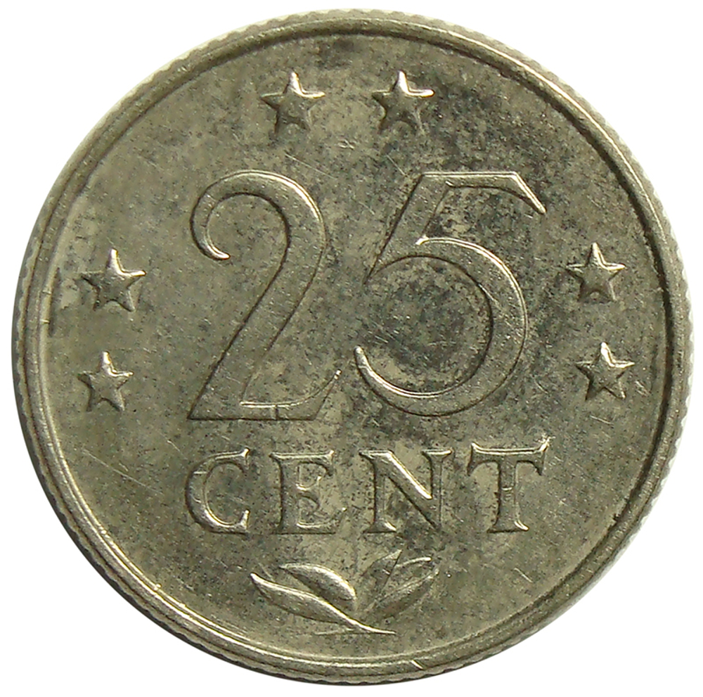 Moneda Antillas Holandesas 25 Centavos 1970-1985   - Numisfila