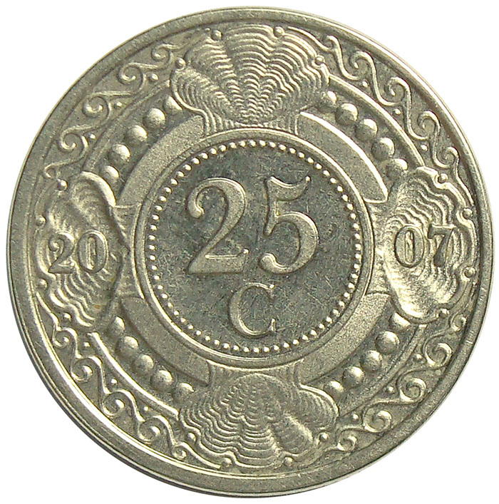 Moneda Antillas Holandesas 25 Centavos 1989-2014  - Numisfila