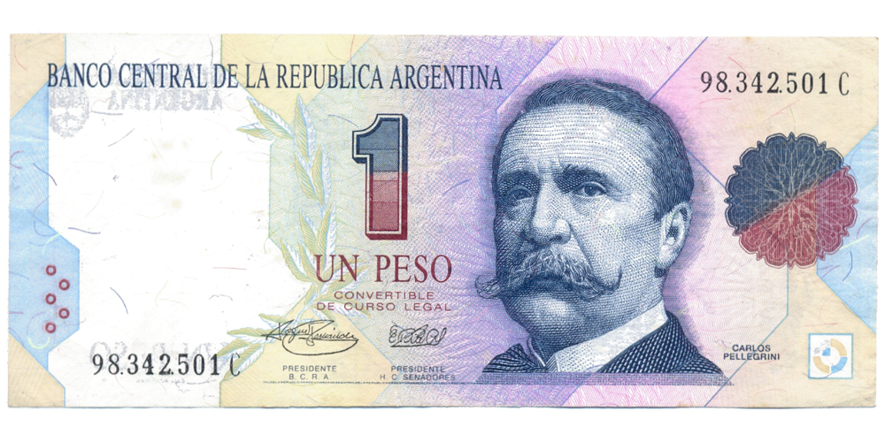 Billete Argentina 1 Peso 1993 - 94 Pellegrini  - Numisfila