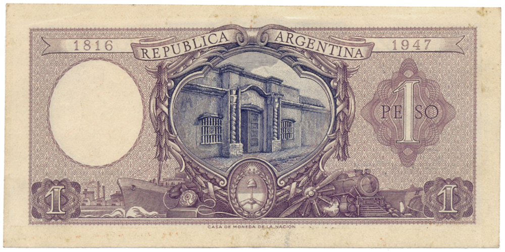 Billete Argentina 1 Peso 1952  - Numisfila
