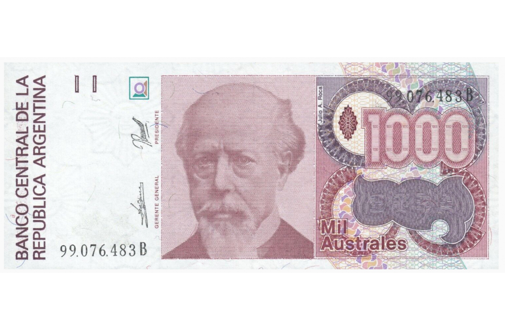 Billet Argentina 1000 Australes 1988-1990  - Numisfila