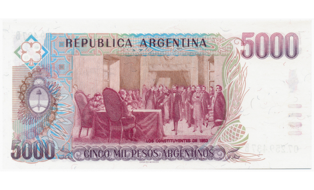 Billete Argentina 5000 Pesos 1984-1985  - Numisfila