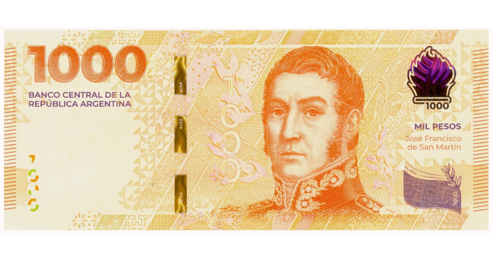 Billete Argentina 1000 Pesos 2023 Serie A - Numisfila