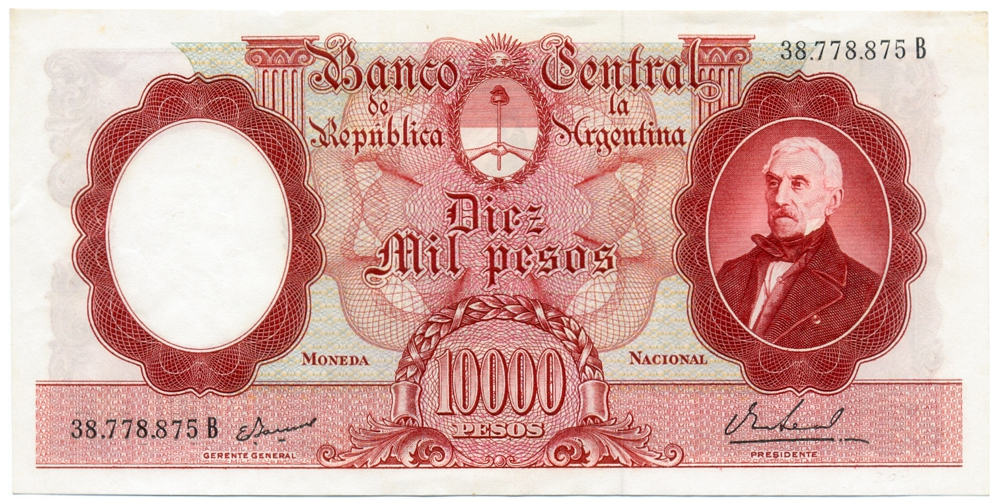 Billete Argentina 10000 Pesos 1967-1969 José de San Martín  - Numisfila