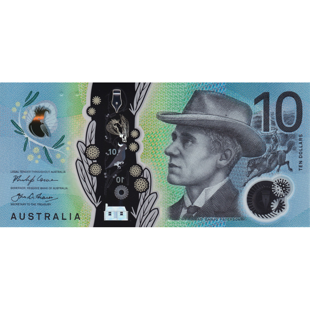 Billete Plastico Australia 10 Dolares 2017 Mary Gilmore y Banjo - Numisfila