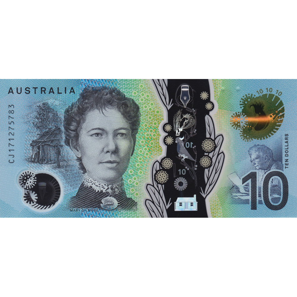 Billete Plastico Australia 10 Dolares 2017 Mary Gilmore y Banjo  - Numisfila