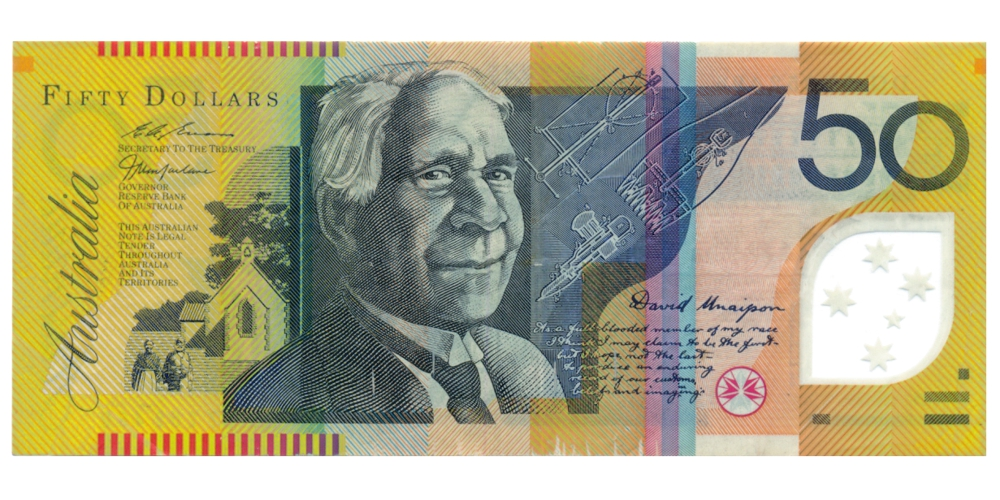 Billete Plástico Australia 50 Dolares 1996 - David Unaipon  y Edith Dircksey Cowan  - Numisfila