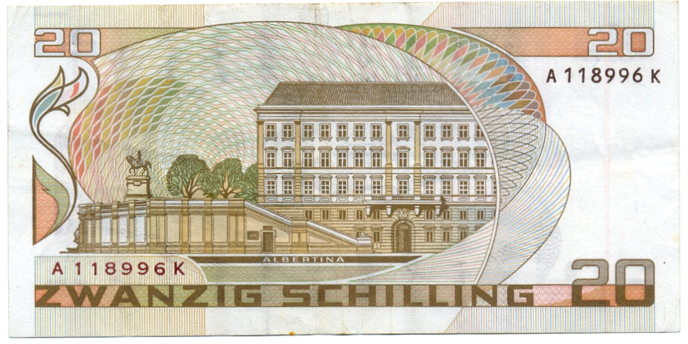 Billete Austria 20 Schilling 1986   - Numisfila