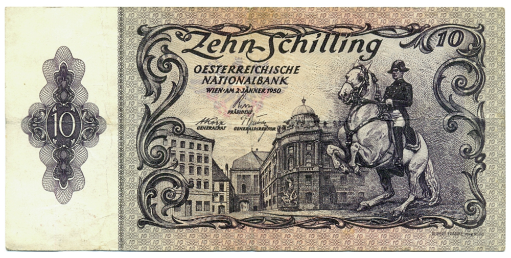 Austria Billete 10 Schilling 1950 Príncipe Eugenio de Saboya - Numisfila