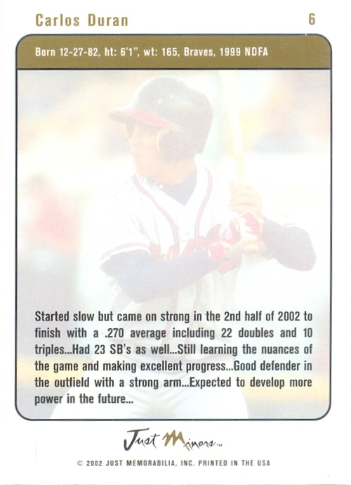Barajita Carlos Duran Minors 2002 # 6  - Numisfila