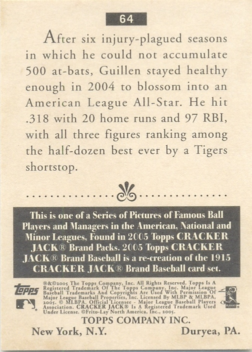 Barajita Carlos Guillen Topps Cracker Jack 2005 # 64  - Numisfila