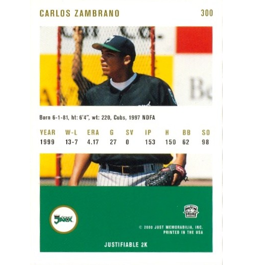Barajita Carlos Zambrano Just 2k 2000 # 300  - Numisfila
