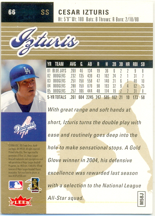 Barajita Cesar Izturis Fleer 2006 # 66 - Numisfila