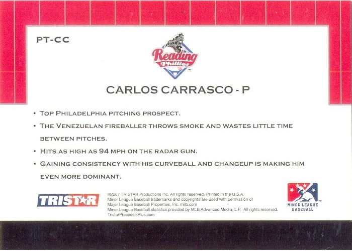 Barajita Carlos Carrasco Tristar 2007 # PTCC  - Numisfila