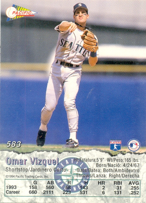 Barajita Omar Vizquel Pacific 1994 # 583  - Numisfila