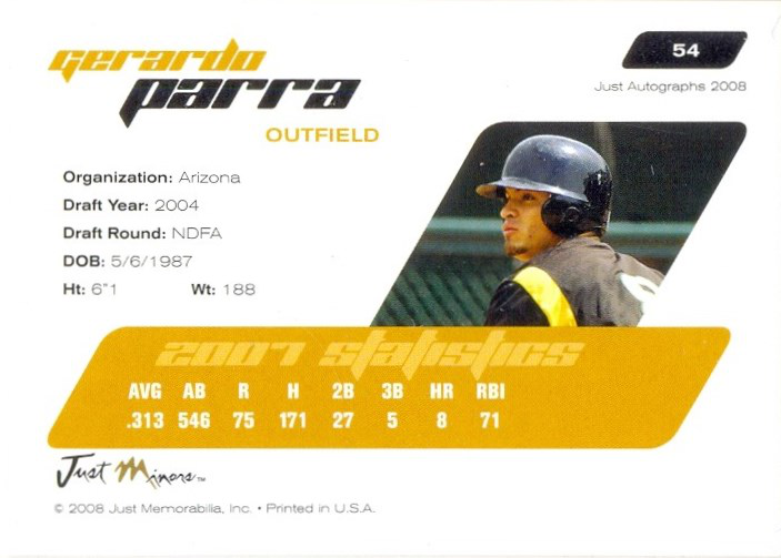 Barajita Gerardo Parra Minors 2008 #54  - Numisfila