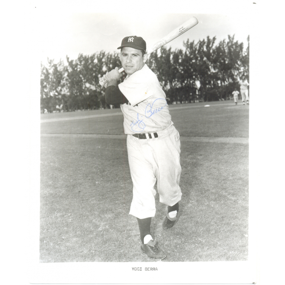 Foto Autografiada Yogi Berra Yankees Nueva York Precertificada - Numisfila