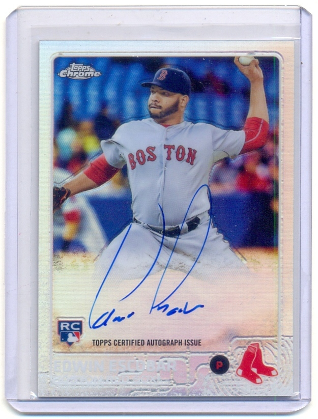  Barajita Autografiada y Certificada Edwin Escobar Topps Chrome Refractor 2015  - Numisfila