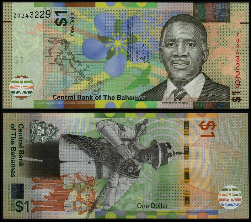 Billete Bahamas 1 Dolar 2017 Lynden Pindling  - Numisfila