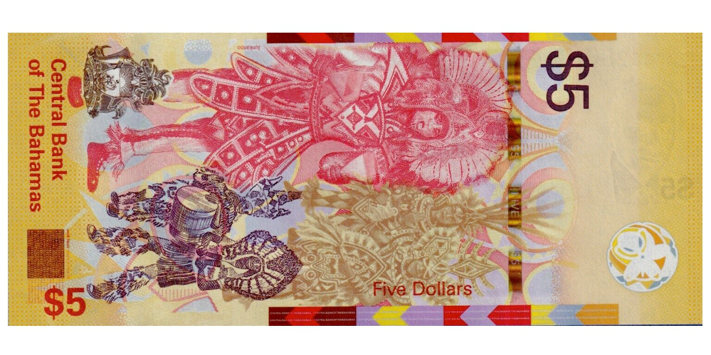 Billete Bahamas 5 Dolares 2020    - Numisfila