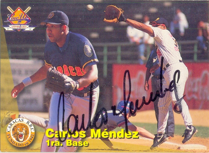 Barajita Autografiada Carlos Méndez Line Up 1995 - Numisfila