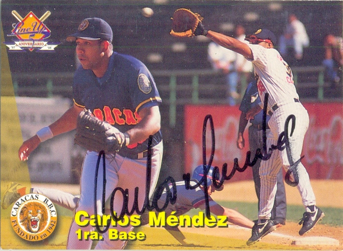 Barajita Autografiada Carlos Méndez Line Up 1995  - Numisfila