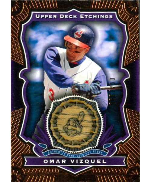 Barajita #BE-OV Omar Vizquel Fragmento de Bate Upper 2004 Numerada 066/250 - Numisfila