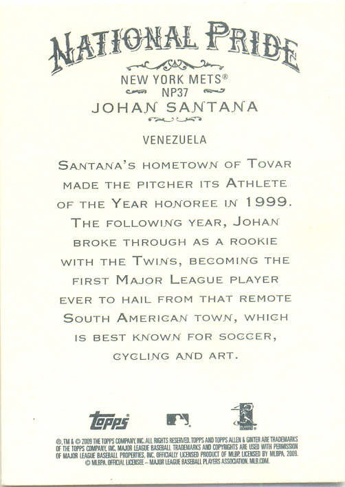 Barajita Johan Santana Topps 2008 # 578  - Numisfila