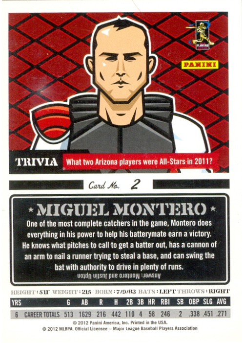 Barajita Miguel Montero Panini 2012 # 2  - Numisfila