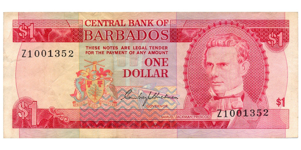 Billete Barbados 1 Dolar 1973 - Samuel Jackman Prescod - Numisfila